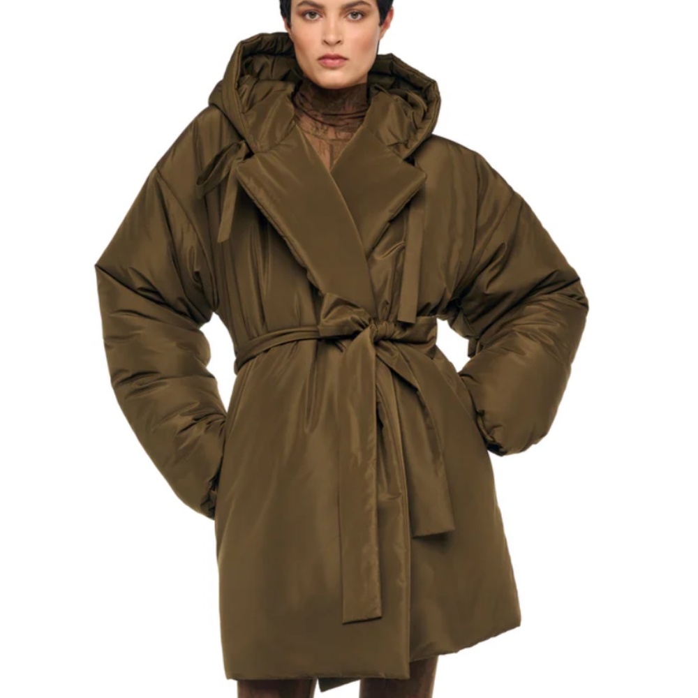 Norma Kamali Dark Brown Sleeping Bag Knee Length Coat